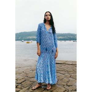Zara Blue Floral Maxi Dress